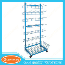 wire hooks and basket metal display stand for hanging item